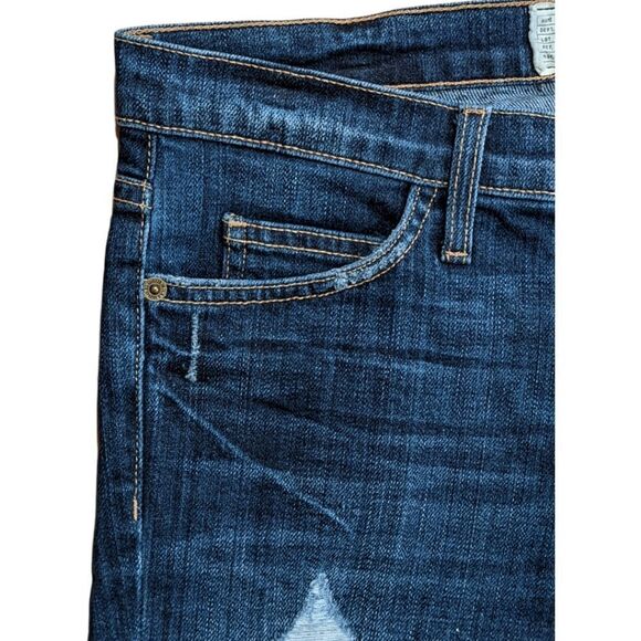 Current/Elliott The Cropped Straight Leg Raw Hem Jeans Size 25 - Picture 4 of 10